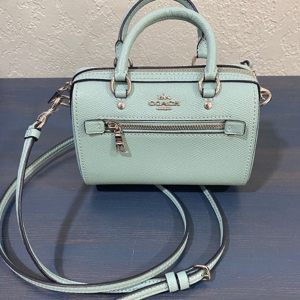 Coach Rowan Micro Crossbody Seafoam Blue Purse Bag